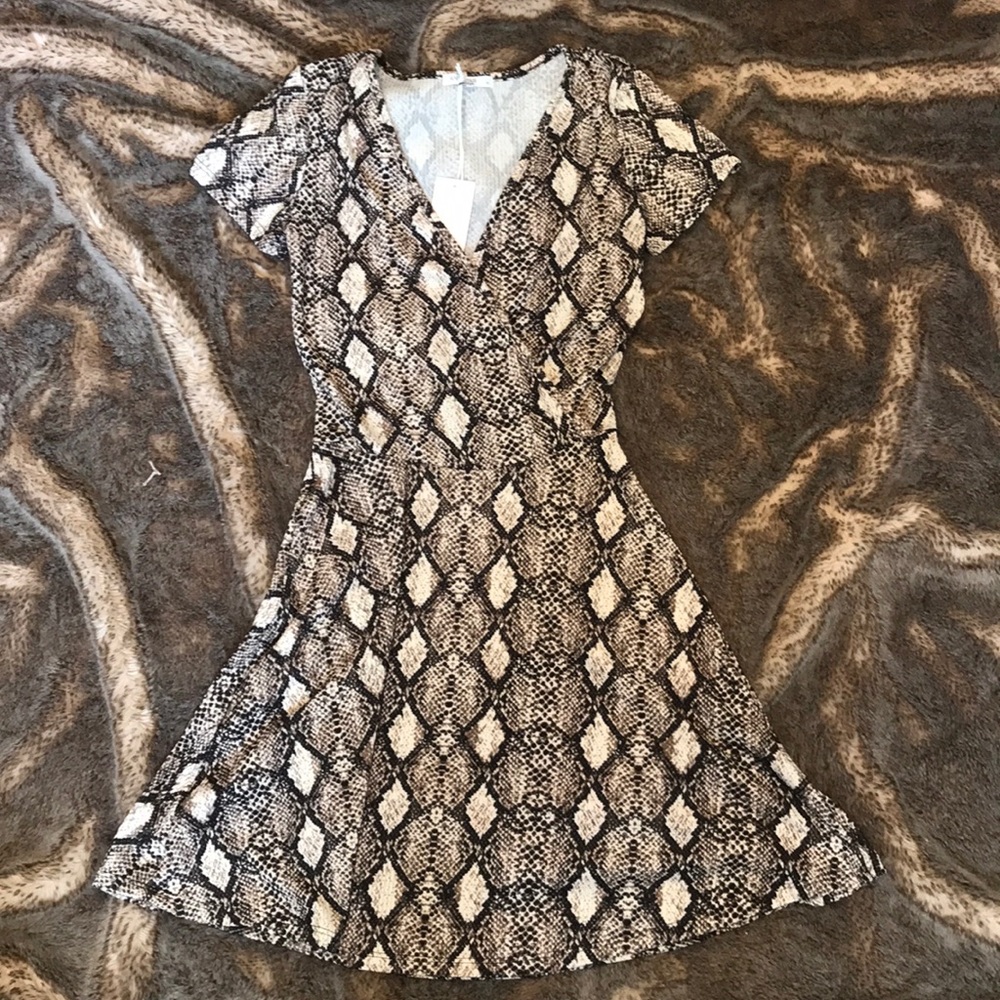 Antistar XS Python Snake Animal Print Wrap Dress